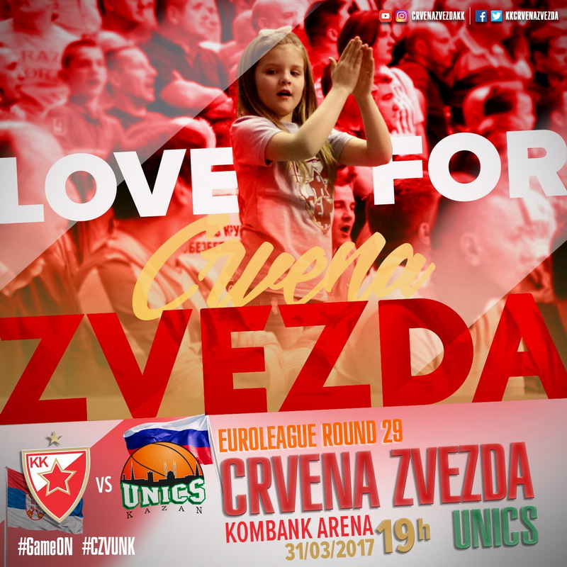 KK Crvena Zvezda - UNICS Kazan, 19h Kombank Arena